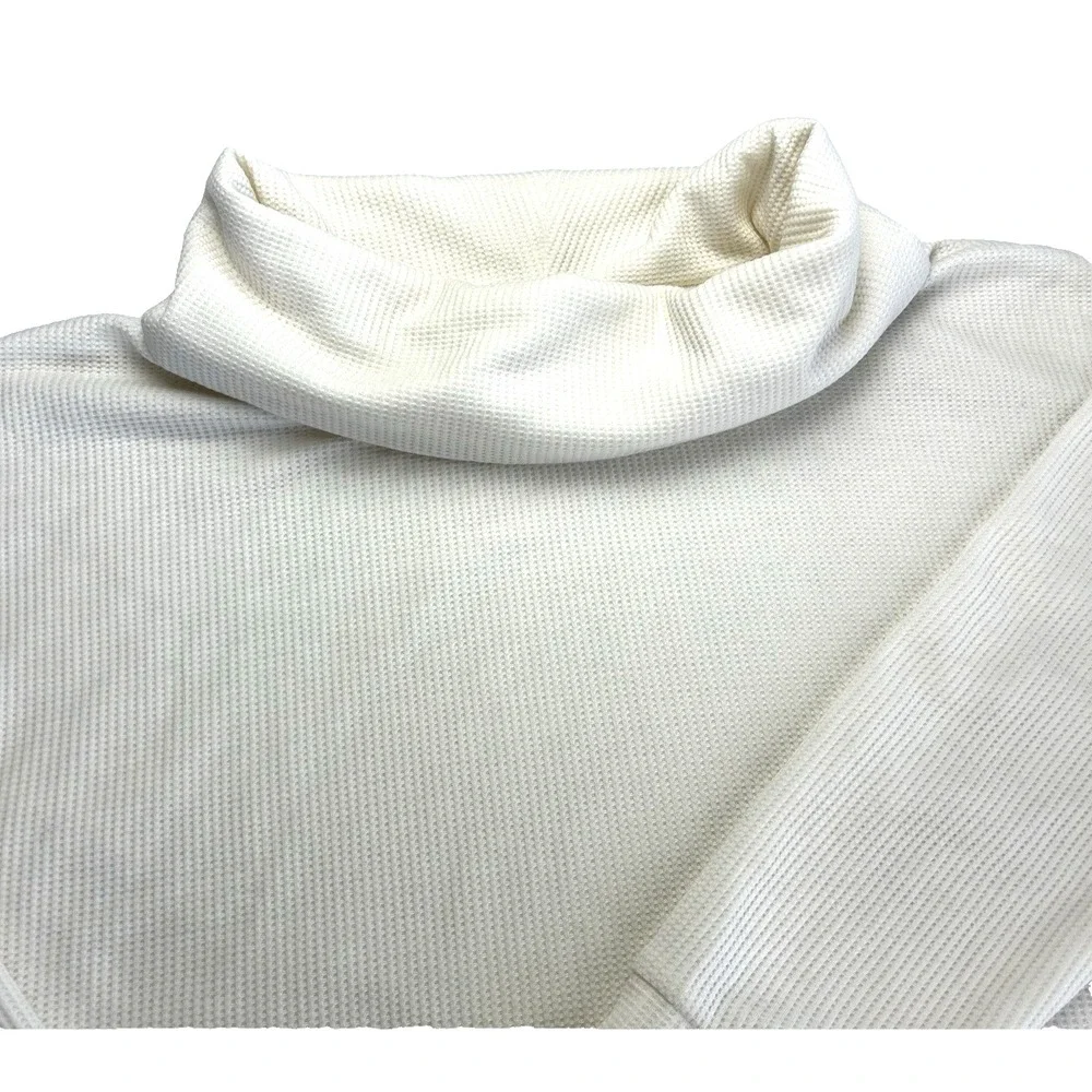 NWT Lou & Grey cowl neck waffle knit leisure wear comfort fit cream size‎ L